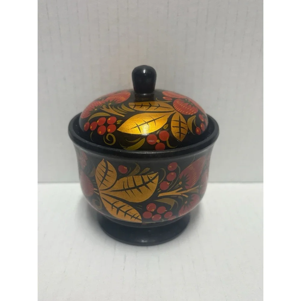 Vintage Russian Khokhloma Jar 4.